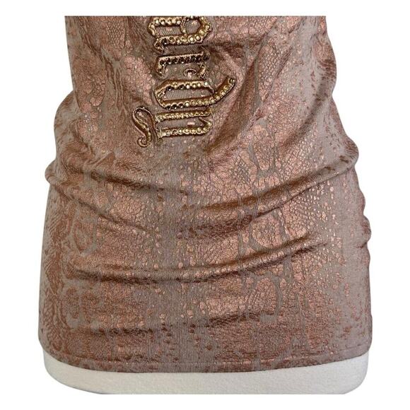 ED HARDY Genuine Vtg Rhinestone Embroidered Metallic Reptile Pattern Tank Top M - Picture 10 of 12